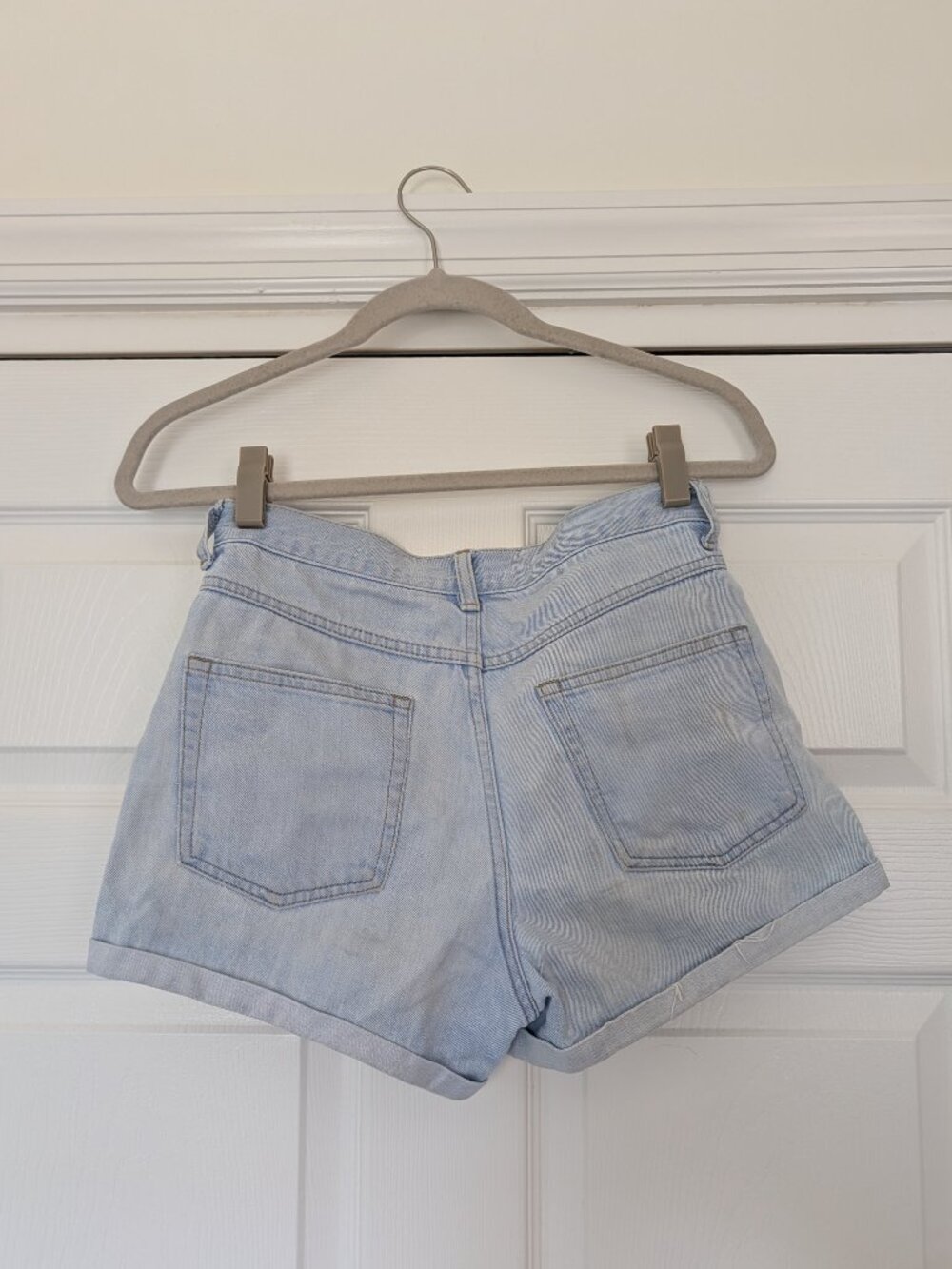 Topshop Moto - Light Wash Denim Shorts - Size 2 - Picture 2 of 3